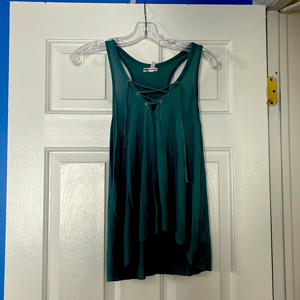 PINK Victoria’s Secret Super Soft Tank Top, Size XS, Blue-Green